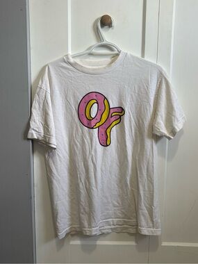 White Odd Future Tee with Donut Logo